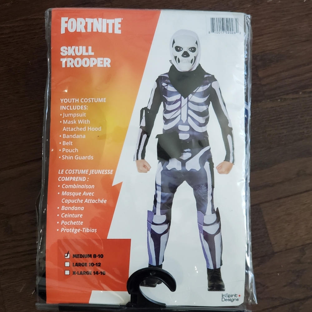 Youth size Medium (8-10) Skull Trooper Costume